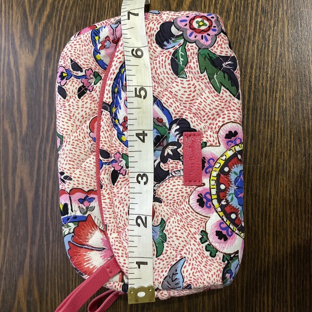 Vera Bradley Iconic Stitched Flower Cosmetic Bag Pink - Picture 9 of 10